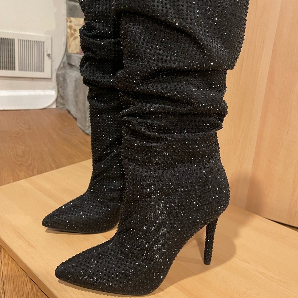 Jessica Simpson Layzer Slouchy Rhinestone Boots Size 9M